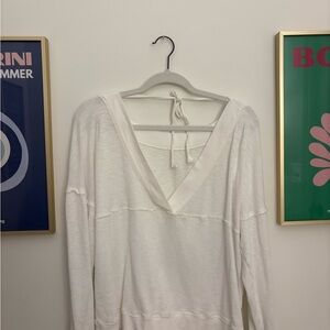 Free People White Reversible Sweater Top